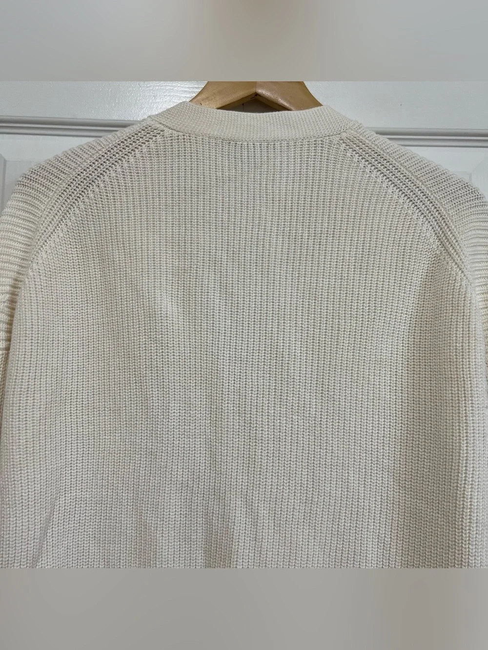J. Crew Button-Front V-Neck Knit Cardigan Sweater Cotton/Cashmere Ivory Size XS